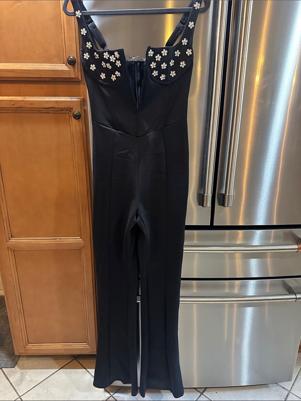Black Embellished-Strap Jumpsuit